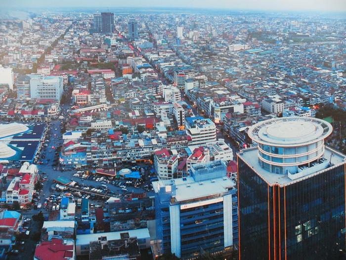 Thủ đô Phnom Penh nhìn từ trên cao