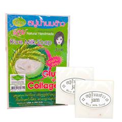 Lốc 12 Cục Xà Phòng Cám Gạo Jam Rice Milk Soap Thái Lan